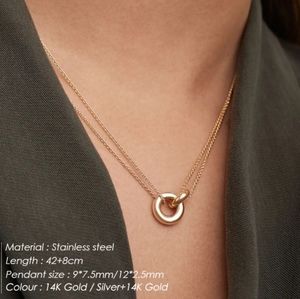 Necklace Double Layerwith mininalist pendant,  trendy and fashion necklace